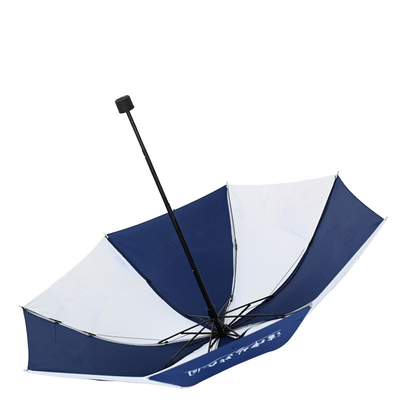 Manual Control Blue and White Dual- Advertising Umbrella for Adults Custom Logo Printing