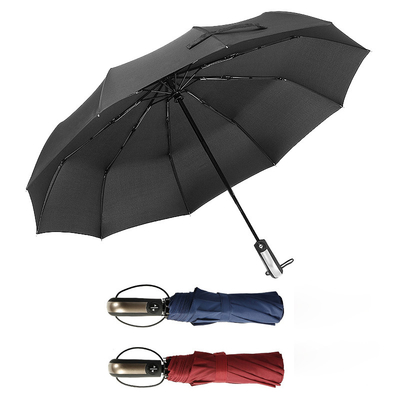 23inch 10K 190T Pongee Automatic Folding Umbrella with Auto Open Close and Steel Shaft