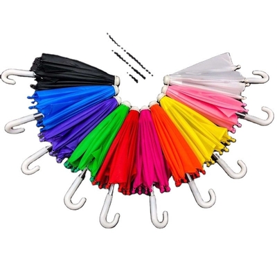 Advertising Mini Pocket Umbrella with Straight Pattern and Plastic J Handle Design