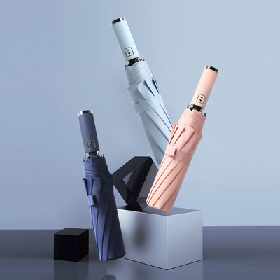 Portable Wind Resistant Sunscreen UV Protection 3 Folding Umbrella with Automatic Open