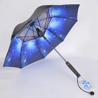 Outdoor Market Repel Umbrella with Built-in Fan and Water Spray Custom Printing