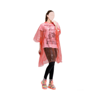 Waterproof Disposable Raincoat for Women Adults Transparent Colorful Plastic Foldable