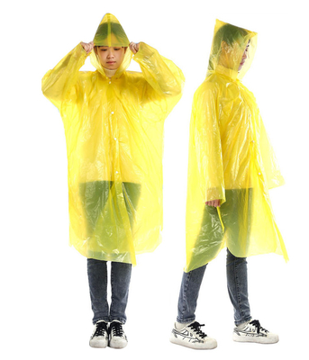 Adults Glam Design Style Raincoat Transparent Long Disposable Hooded Poncho