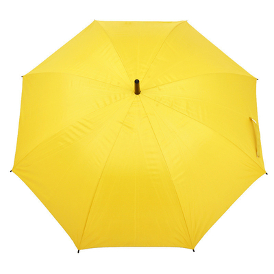 Customized Color Bright Yellow Logo RPET Golf Umbrella for Outdoor Activities