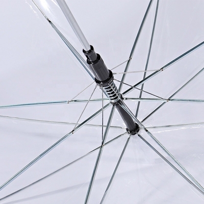 Steel Shaft Advertising Transparent POE Full Body Dome Umbrella with Print Logo Auto Open