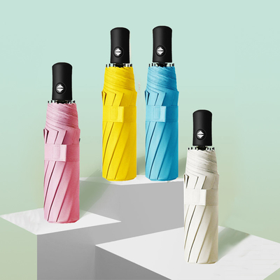 3 Folding Automatic Travel Rain Umbrella with Customized Printing and Customer's Logo