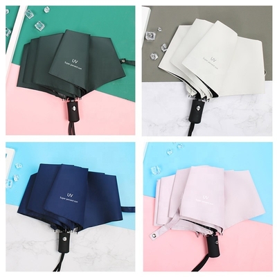 3 Folding Automatic Travel Rain Umbrella with Customized Printing and Customer's Logo