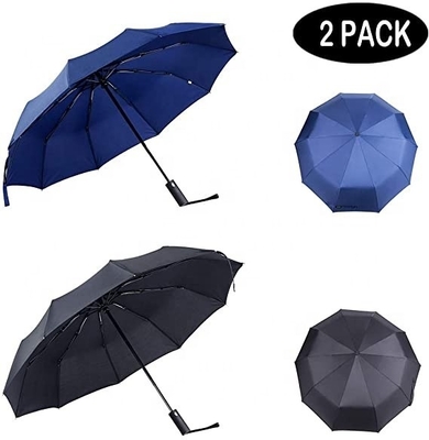 10 Ribs Auto Open Close Collapsible Folding Travel Umbrella for Rain Protection