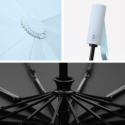 Pongee Panel Material Large Folding Advertising Umbrella for Sunny and Rain Dual