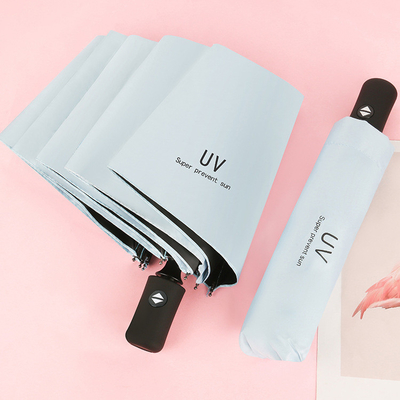 Fully-automatic 3 Folding Rainy And Sunny Auto Umbrella with Customer's Logo Printing