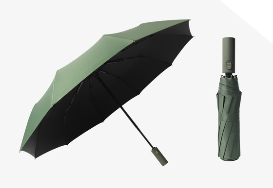 Fully-Automatic Three Fold Vinyl Sunshade Umbrella for Adults Sun and Rain Protection