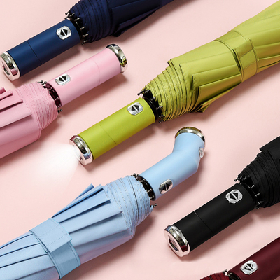 Polyester LED Light Folding Umbrella for Adults Automatic Open and Close Feature