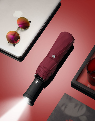 Polyester LED Light Folding Umbrella for Adults Automatic Open and Close Feature