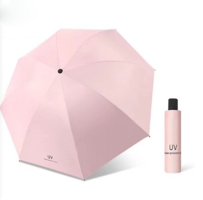 Customized Printing Three-folding Umbrella for Sun and Rain Protection in Minimalist Style