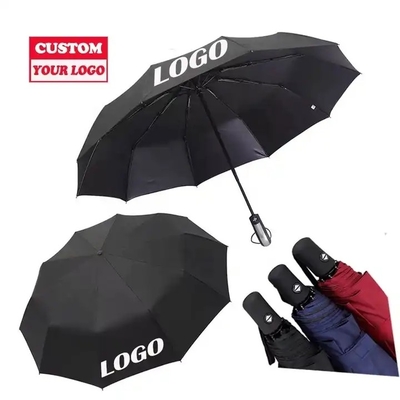 190T Nylon Fabric Customized Logo Print UV Protection Foldable Umbrella for All in 1