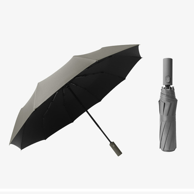Steel Frame Fully Automatic Windproof Triple Folding 10K Umbrella for Men and Women