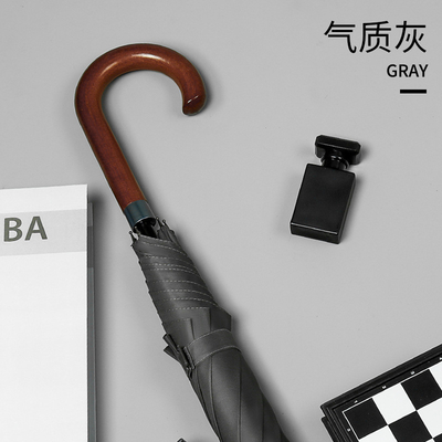 Business Promotion Umbrella Customized Curved Handle Golf Straight Umbrella with Logo