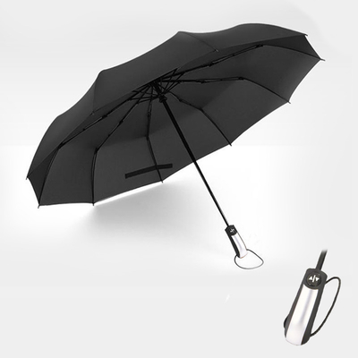 Plastic Handle 23inch 10K 190T Pongee Automatic Folding Umbrella for School Campaigns