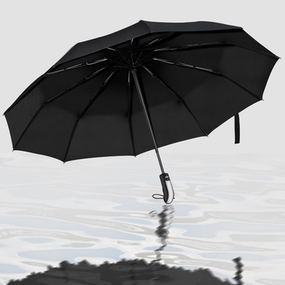 Plastic Handle 23inch 10K 190T Pongee Automatic Folding Umbrella for School Campaigns