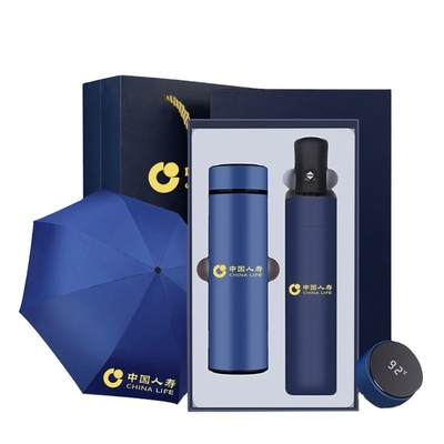 Steel Frame Notebook Thermos Cup and Umbrella Set for Business Advertising Promotions