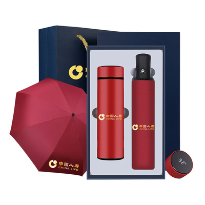 Steel Frame Notebook Thermos Cup and Umbrella Set for Business Advertising Promotions