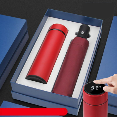 Steel Frame Notebook Thermos Cup and Umbrella Set for Business Advertising Promotions