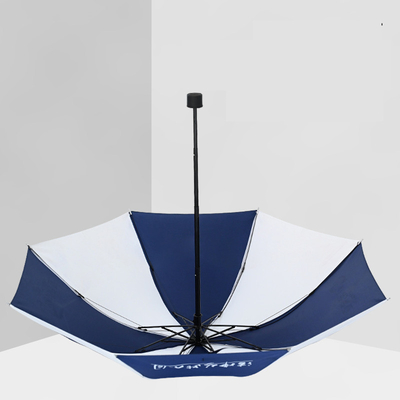 Manual Control Blue and White Dual- Advertising Umbrella for Adults Custom Logo Printing
