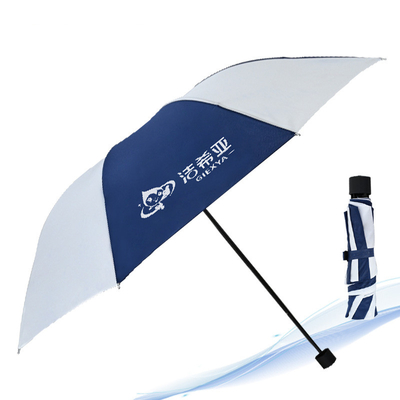 Manual Control Blue and White Dual- Advertising Umbrella for Adults Custom Logo Printing