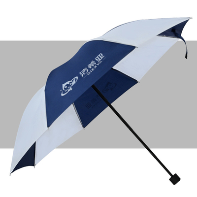 Manual Control Blue and White Dual- Advertising Umbrella for Adults Custom Logo Printing