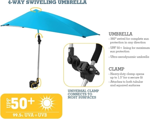 Outdoor Camping Beach Baby Chair with Adjustable Umbrella and Universal UV Protection