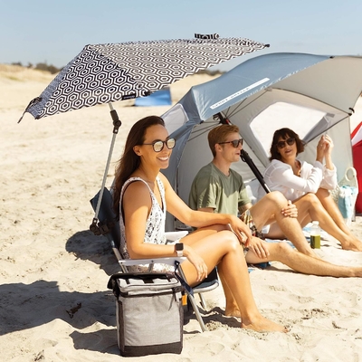 Protective and Versatile Adjustable Chair Umbrella with Universal UV Protection Clip