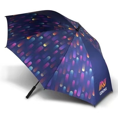 Custom Logo and Pattern Golf Umbrella Manufactured Directly for Sublimation Printing