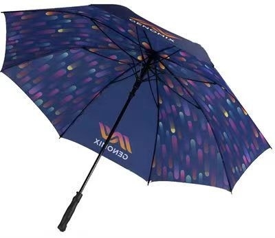 Popular Customized Logo and Pattern Sublimation Umbrella with Rubber Coating Handle
