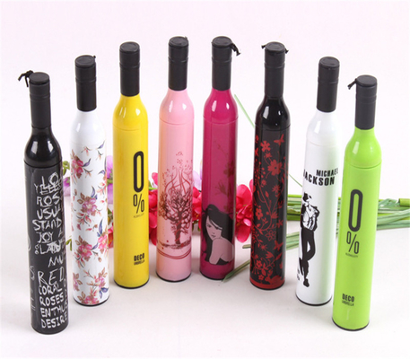 Travel Occasion 8K 21inch Fold Umbrella with Wine Bottle Advertising Printing Design