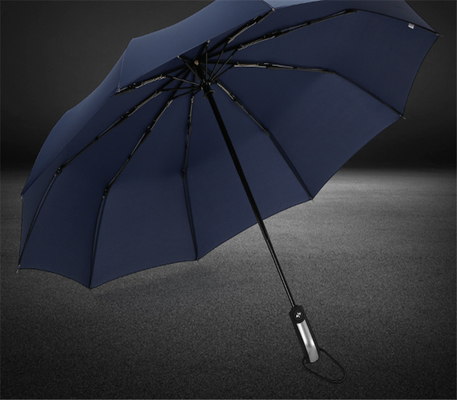 23inch 10K 190T Pongee Automatic Folding Umbrella with Auto Open Close and Steel Shaft