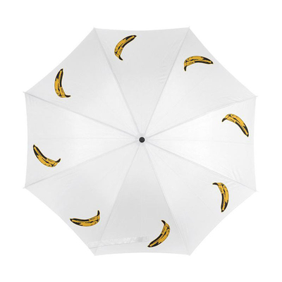 Custom Print Logo White Polyester Fold Umbrella for Advertising or Gifts and Durable