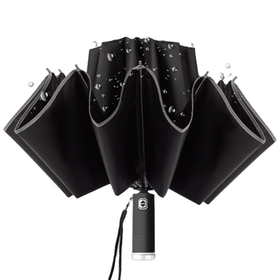 Minimalism Style Three-folding Umbrella LED Reverse Inverted Reflective Auto Umbrella