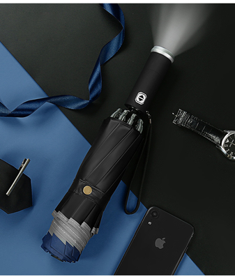 Minimalism Style Three-folding Umbrella LED Reverse Inverted Reflective Auto Umbrella