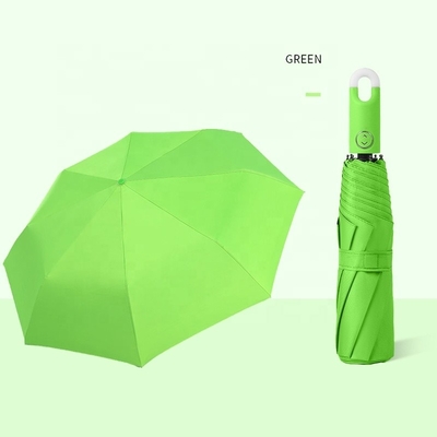Lock Head Handle Pure Color Custom Folding Umbrella With Logo Prints fulul automatic