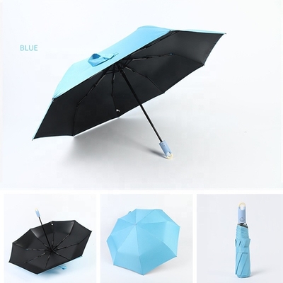 Lock Head Handle Pure Color Custom Folding Umbrella With Logo Prints fulul automatic
