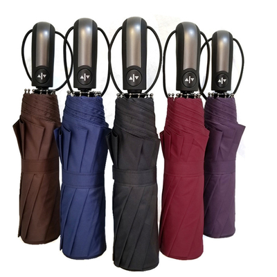 Rubber Coating Handle Portable Automatic Travel Compact Rain Folding Umbrella for Adults