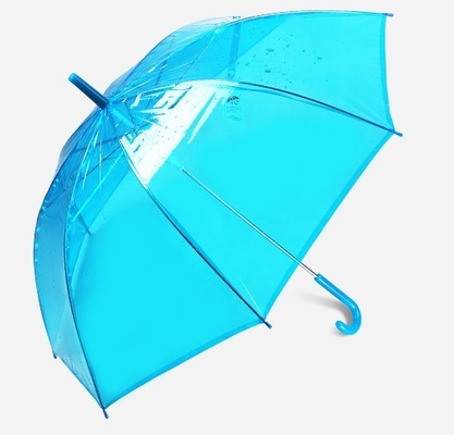 23inch 8K Paris Transparent Clear Umbrella for Raining Transparent Plastic J Handle