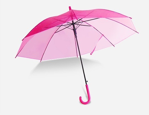23inch 8K Paris Transparent Clear Umbrella for Raining Transparent Plastic J Handle