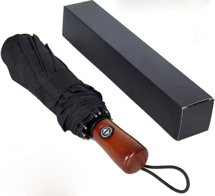 Country Design 23 Inches Wood Handle Auto Open and Close 3 Fold Umbrella with 10 Ribs