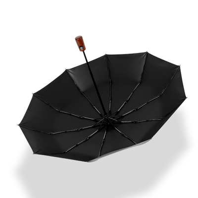 Country Design 23 Inches Wood Handle Auto Open and Close 3 Fold Umbrella with 10 Ribs