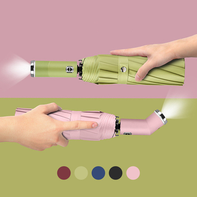 Travel in Luxury Windproof Folding Automatic Open Close Customized Color Led Umbrella