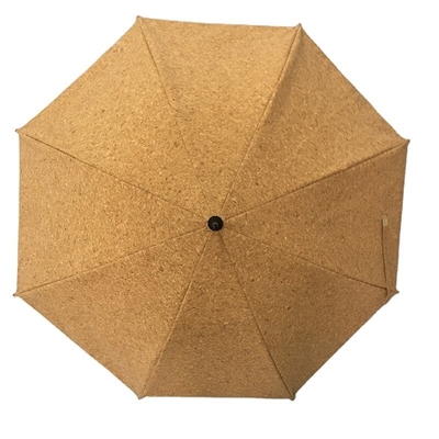Creative Environmental Protection Cork Fabric Sawdust Cloth Umbrella with Wooden Handle