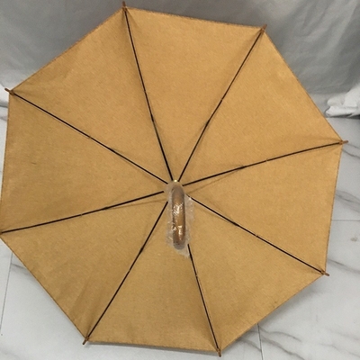 Creative Environmental Protection Cork Fabric Sawdust Cloth Umbrella with Wooden Handle