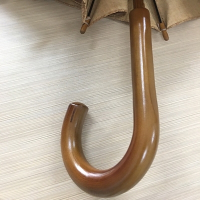 Creative Environmental Protection Cork Fabric Sawdust Cloth Umbrella with Wooden Handle