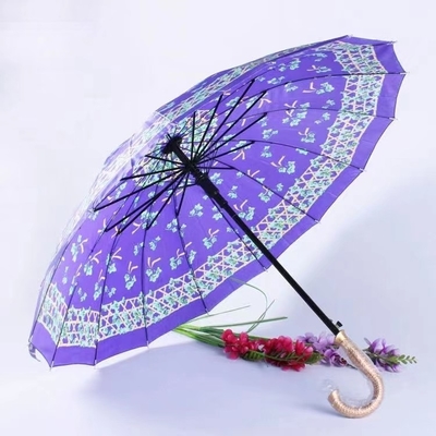 Customized Logo Printing Golf Umbrella 21 Inch Classic Flower Design for Popular Branded
